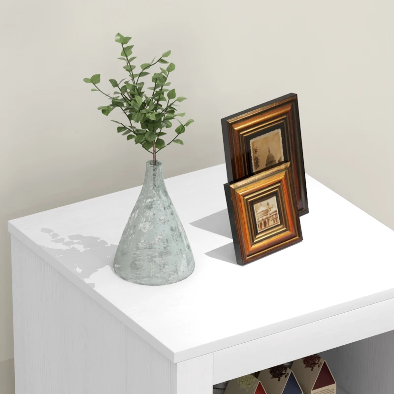 HOMCOM Kitchen Pantry Storage Cabinet with Adjustable Shelves, Small Storage Cabinet with Door and Shelves, White