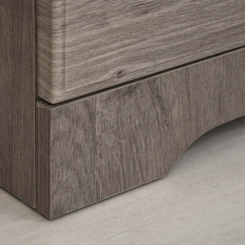 HOMCOM 2-Drawer Lateral File Cabinet Pedestal Documents Storage for Home Office, Grey Oak