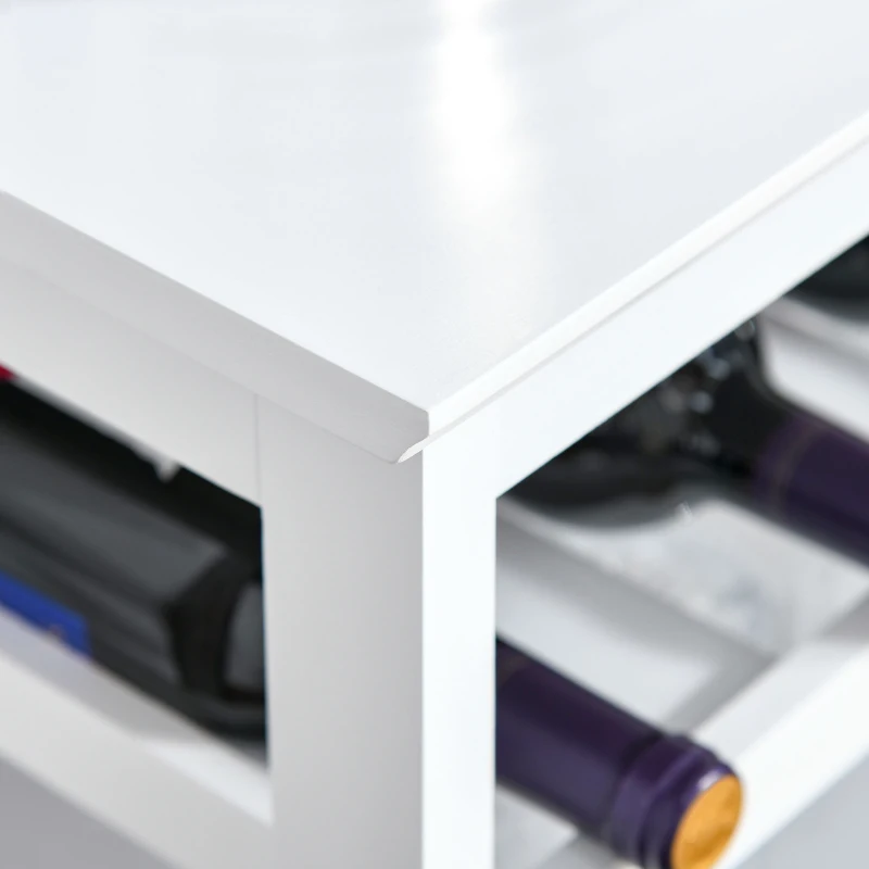 HOMCOM Wine Cabinet with 4 Bottle Wine Rack, Open Shelf, Acrylic Door Cabinet with Adjustable Shelf for Home Bar, White