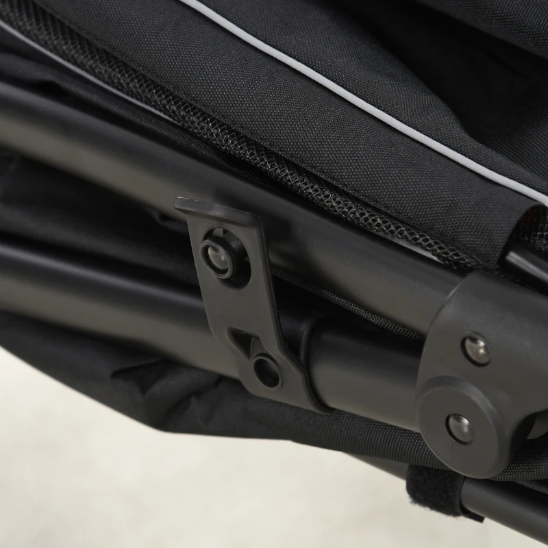 PawHut Foldable Pet Stroller with Universal Front Wheels, Shock Absorber, Dog Cat Carriage for Large & Medium Dogs, Black