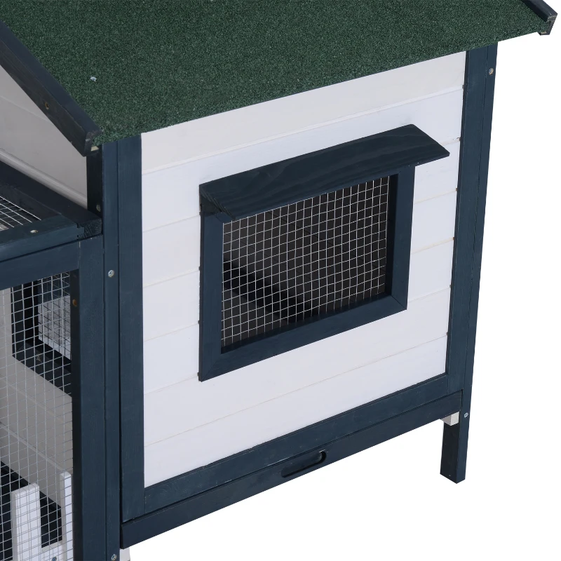 PawHut 59" x 31" x 33" Wooden Rabbit Hutch Bunny Cage Pet House Chicken Coop Poultry w/ Fence Run