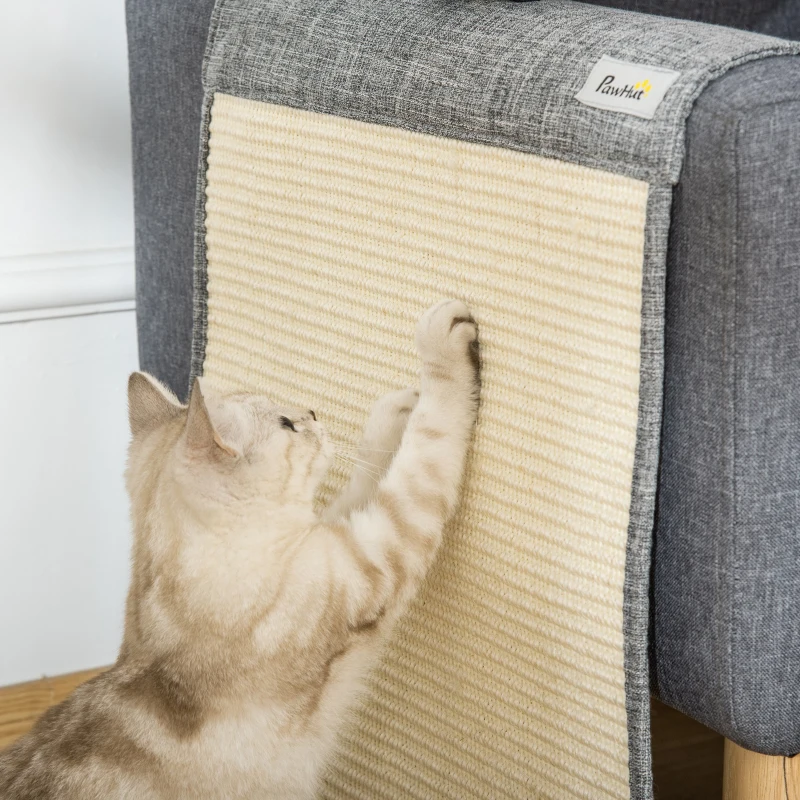 PawHut 2PCs Cat Scratching Pad Board Mat Blanket Kitten Scratcher 51.25" x 17.75" - Grey