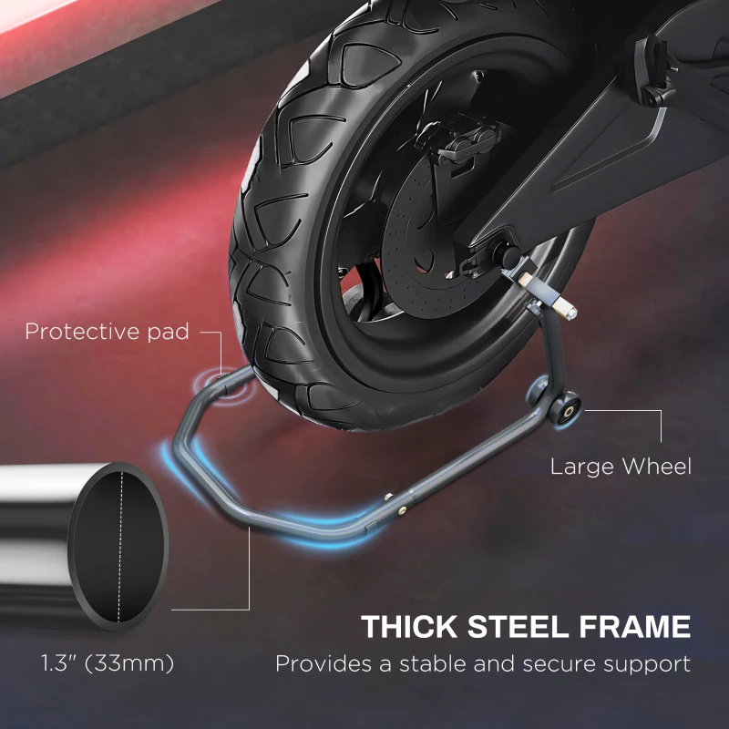 HOMCOM Convertible Motorcycle Stand, Front & Rear Motorcycle Lift with 3 Types of Adaptors, Universal Paddock Lift Stand, Black