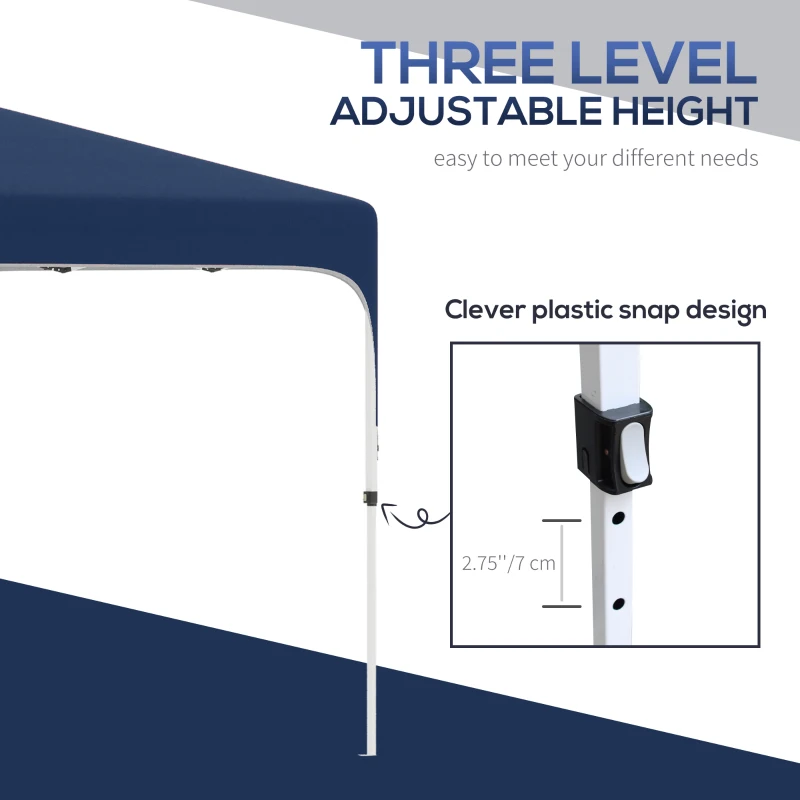 Outsunny 10' x 10' Pop Up Canopy Tent with Sand Bags, UPF 50+ Instant Sun Shelter, Tents for Parties, Height Adjustable, with Wheeled Carry Bag, for Outdoor, Garden, Patio, Navy Blue