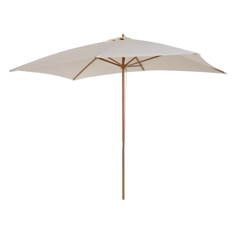 Outsunny Patio Umbrella Market Patio Sun Umbrella Rectangle Cream White