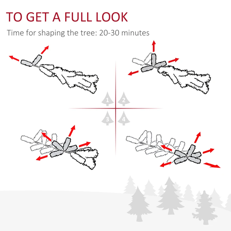 HOMCOM 6 ft Snow-Dipped Pencil Christmas Tree Pre-Lit Holiday Decoration with LED Lights Pine Cones Red Berries Green