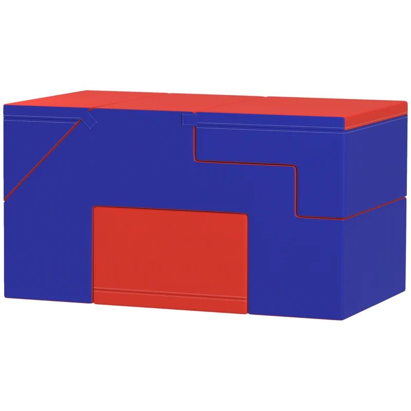 Qaba 2-Piece Soft Play Kids Foam Play Se for Crawl and Climb, Dark Blue