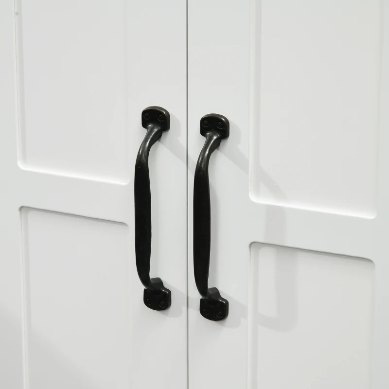 kleankin Pedestal Under Sink Cabinet, Bathroom Vanity Cabinet Storage with Double Doors and Adjustable Shelf, White