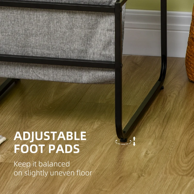 HOMCOM Coffee Table Set of 2, Nesting Tables with Storage Bag and Steel Frame for Living Room, Rustic Brown