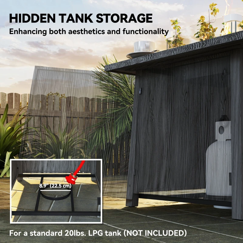 Outsunny 28" Propane Fire Pit Table 40,000 BTU Square Outdoor Gas Fire Table with Waterproof Cover, Adjustable Foot Pads