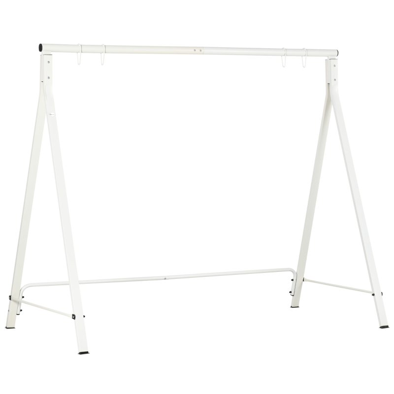 Outsunny Metal Swing Stand Swing Frame, Hanging Chair Stand Only, 528 LBS Weight Capacity, for Backyard, Patio, Lawn, White
