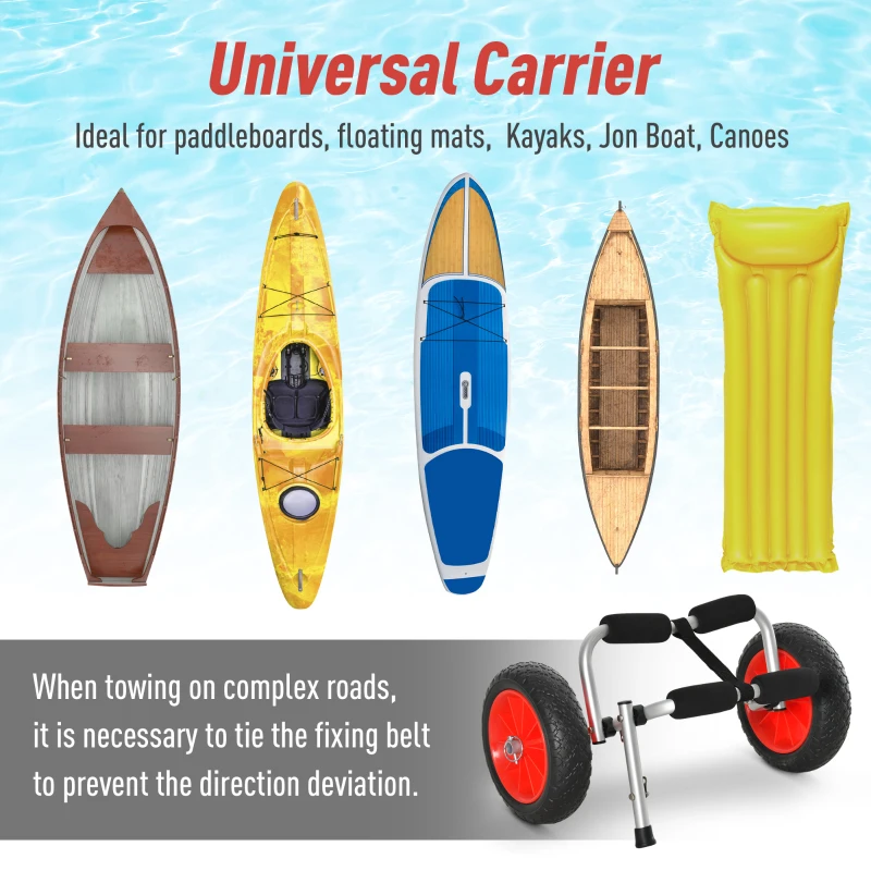 Soozier Kayak Cart Canoe Dolly for Carrying Paddleboard, Kayak Trolley Cart with Aluminum Frame & Folding Design
