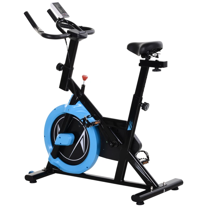 Soozier Stationary Exercise Bike, 13lbs Flywheel Belt Drive Training Bicycle, w/ Adjustable Resistance LCD Monitor
