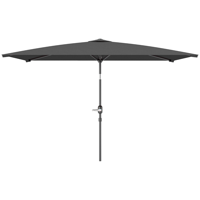 Outsunny 6.6x9.6ft Rectangle Aluminum Tilt Patio Umbrella, Garden Market Parasol, Outdoor Sunshade Canopy with Crank, Dark Grey