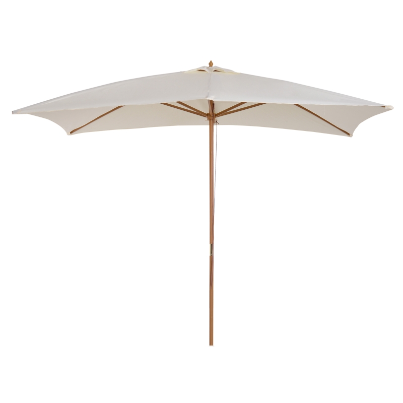 Outsunny Patio Umbrella Market Patio Sun Umbrella Rectangle Cream White