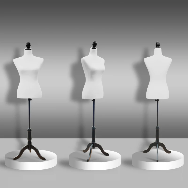 HOMCOM Female Mannequin Dress Form Torso Dressmaker Stand Display (White)