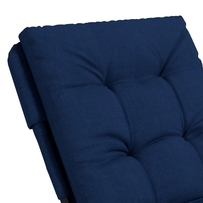 Outsunny Outdoor Folding Lawn Chair, Foldable Chair with Cushion, Armrest and Steel Frame for Poolside, Deck, Backyard