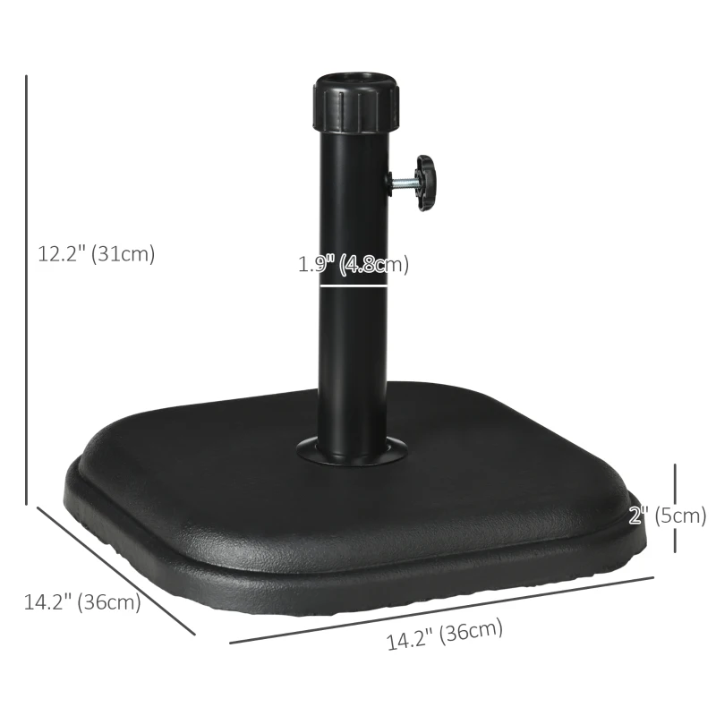 Outsunny Patio Umbrella Base, 24 lb Heavy Duty Concrete Umbrella Stand, Market Table Umbrella Base Holder for Outdoor, Black