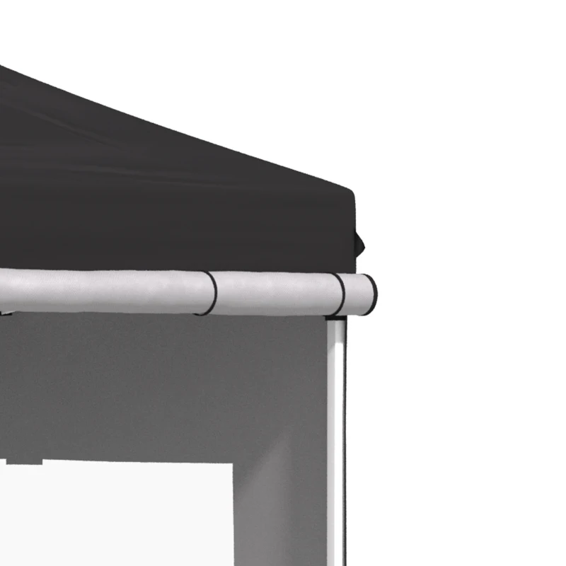 Outsunny 10' x 10' Pop Up Gazebo, Instant Canopy Tent Sun Shelter with Roll-up Sidewall, Wheeled Carry Bag and 4 Sand Bags, for Outdoor, Garden, Patio