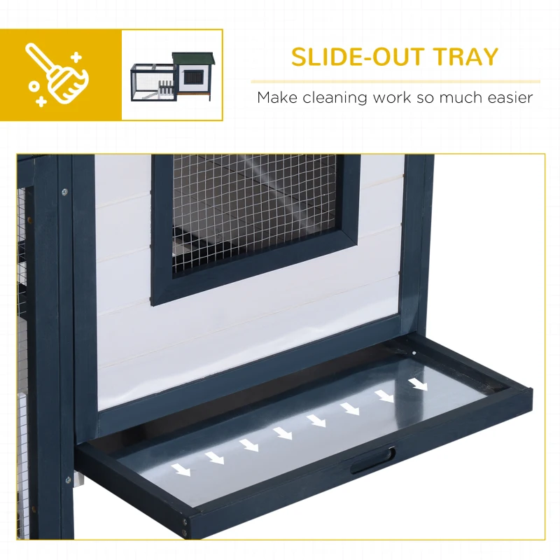 PawHut 59" x 31" x 33" Wooden Rabbit Hutch Bunny Cage Pet House Chicken Coop Poultry w/ Fence Run