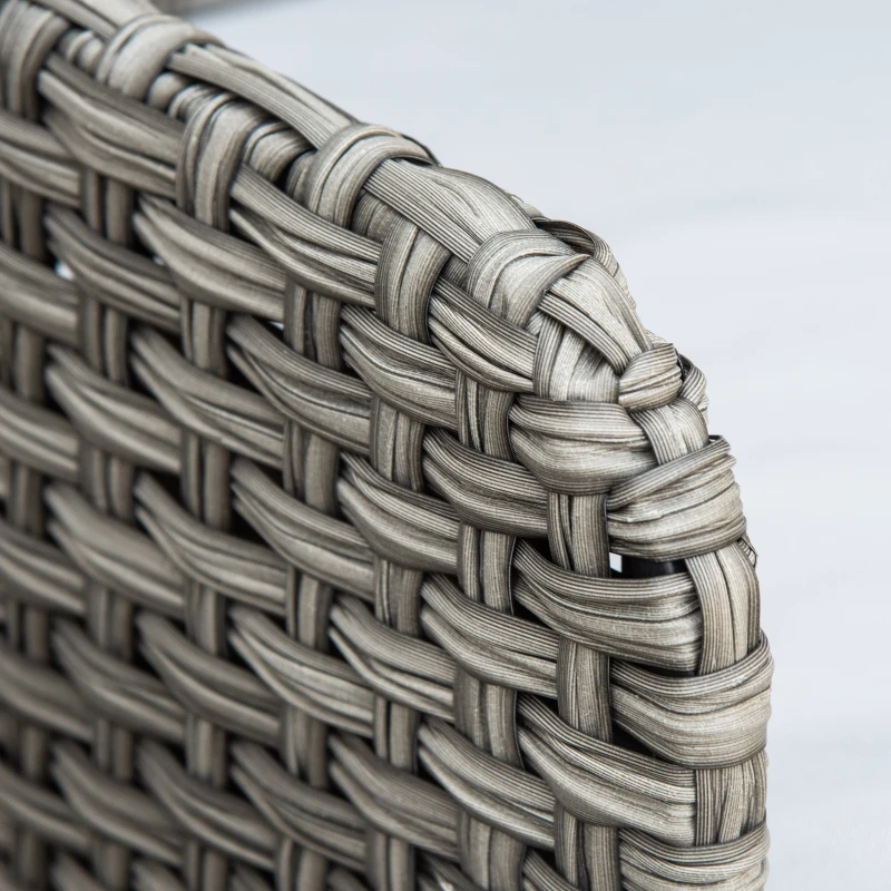 PawHut Rattan Pet Sofa for Large & Medium Dogs, Indoor & Outdoor Raised Wicker Dog Bed, Cat Couch, with Soft Washable Cushion, Light grey