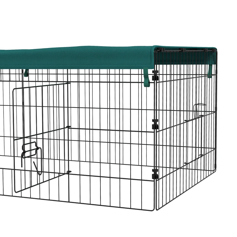 PawHut Small Animal Cage with Roof, Indoor/Outdoor Use, for Chicken, Rabbits, Chinchillas, 73" x 30" x 20", Green