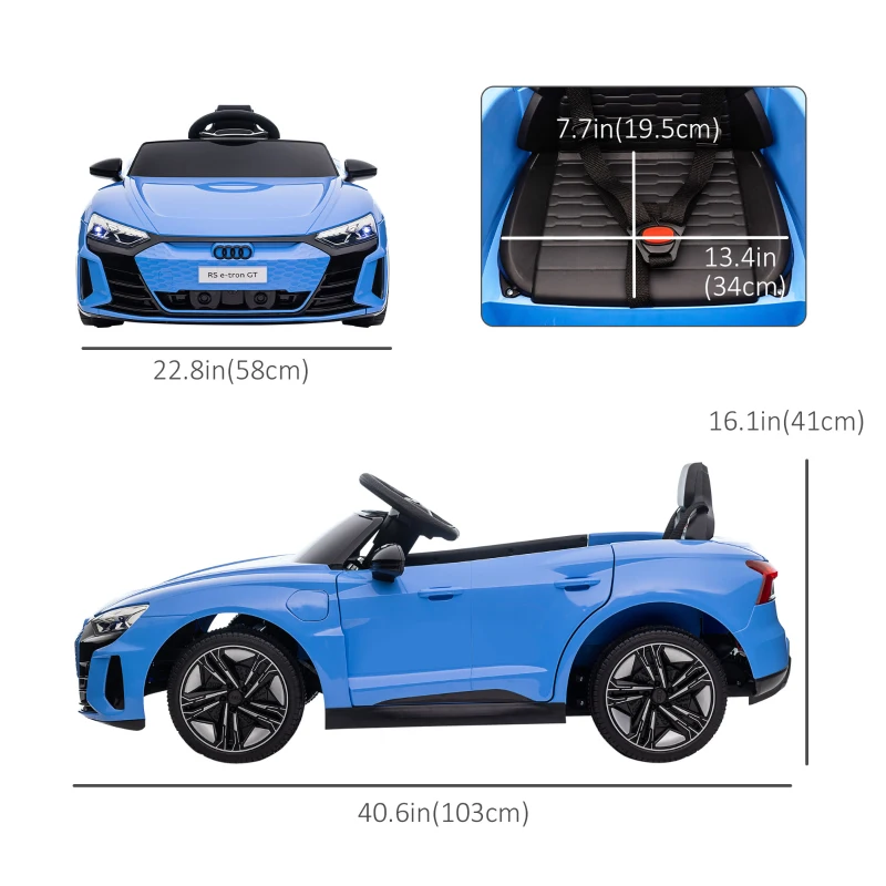 Aosom Ride-On Toy On Car with Remote Control, 12V 3.1 MPH Electric Ride for Kids w/ Suspension System, Horn Honking, Blue