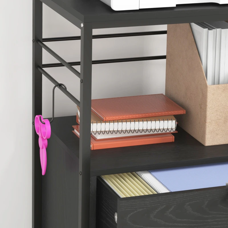 Vinsetto Lockable Filing Cabinet, 2 Drawer File Cabinet with Adjustable Hanging Bar for Letter, A4 and Legal Size, Black