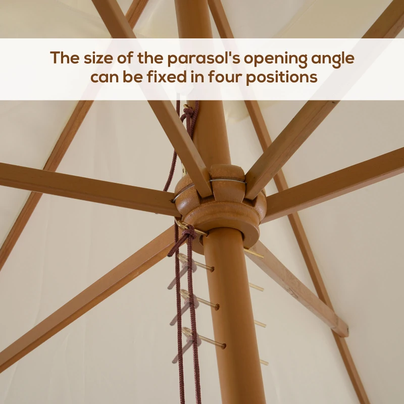 Outsunny Patio Umbrella Market Patio Sun Umbrella Rectangle Cream White