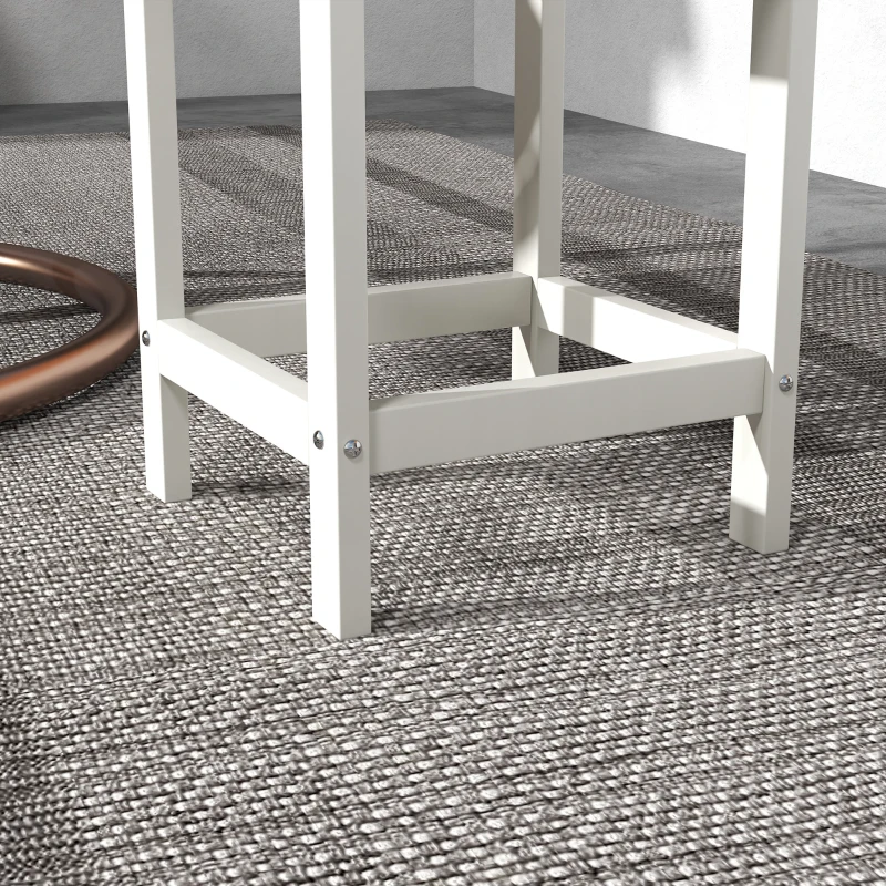 Outsunny Side Table, Square Patio End Table, Weather Resistant 15" Outdoor HDPE Table for Porch, Balcony, White