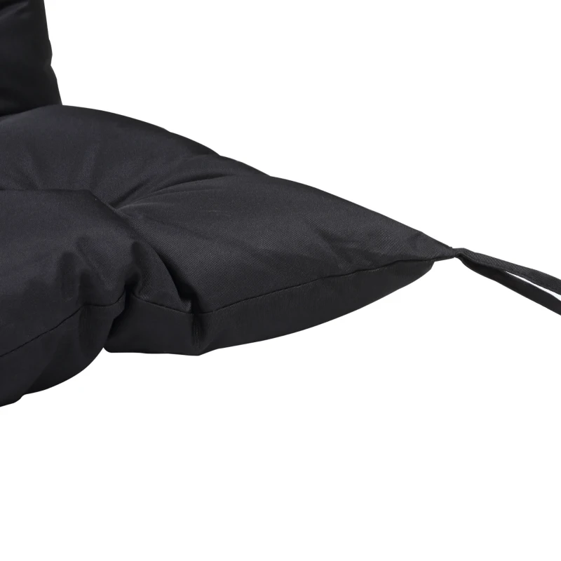 Outsunny 59" x 38" Tufted Bench Cushion for Outdoor Furniture, 3-Seater Replacement for Swing Chair, Patio Sofa/Couch, Black