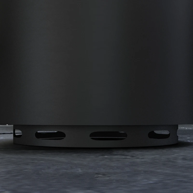 Outsunny Smokeless Fire Pit, Portable Wood Burning Firepit with Poker for Garden Camping Bonfire Party, Metal, Black