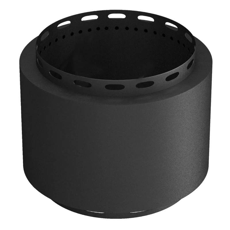 Outsunny Smokeless Fire Pit, Portable Wood Burning Firepit with Poker for Garden Camping Bonfire Party, Metal, Black