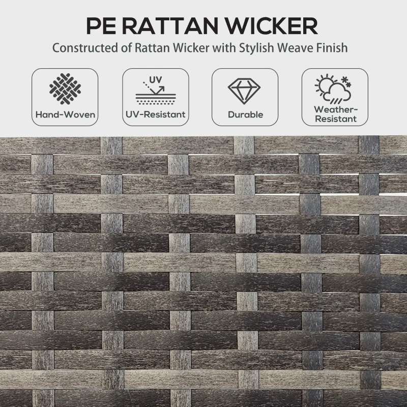 Outsunny 6pcs Outdoor Rattan Sofa Set Garden Wicker Sectional Couch Furniture Set with Dining Table and Chair Sky Blue