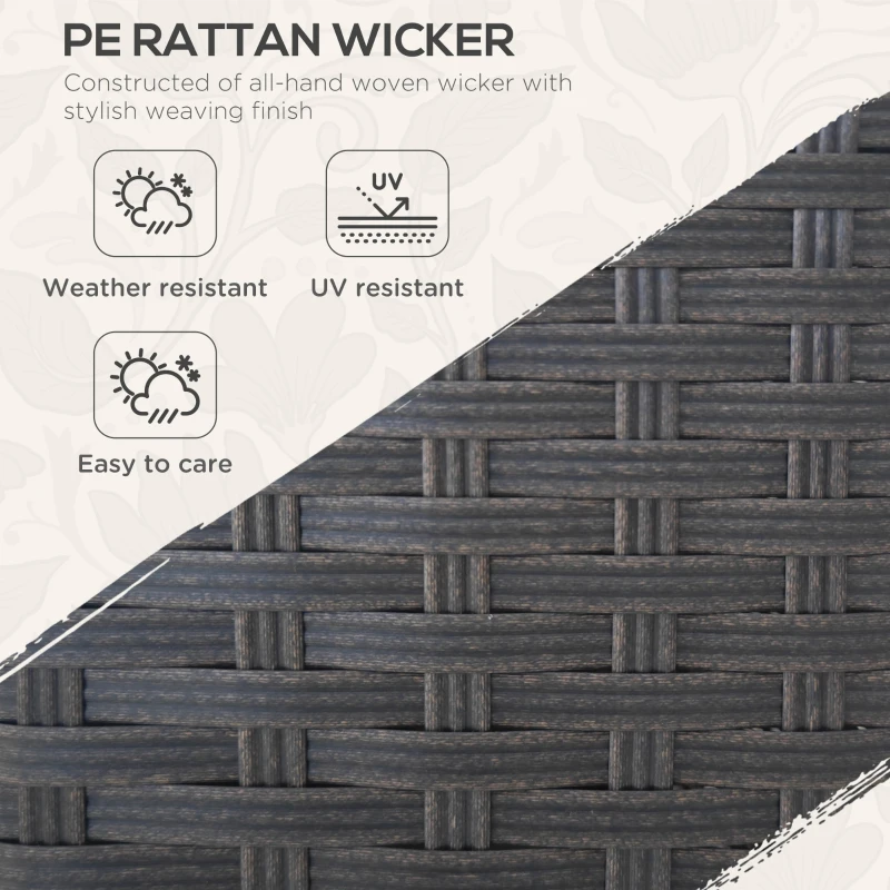 Outsunny 3-Seat Outdoor Couch with Cushions, PE Rattan Patio Couch with Wood Grain Armrests, Outdoor Sofa for Porch, Sunroom, Garden, Poolside, Cream White