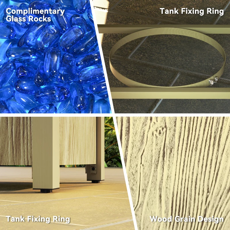 Outsunny 43" Propane Fire Pit Table 50,000 BTU Outdoor Gas Fire Table with Waterproof Cover