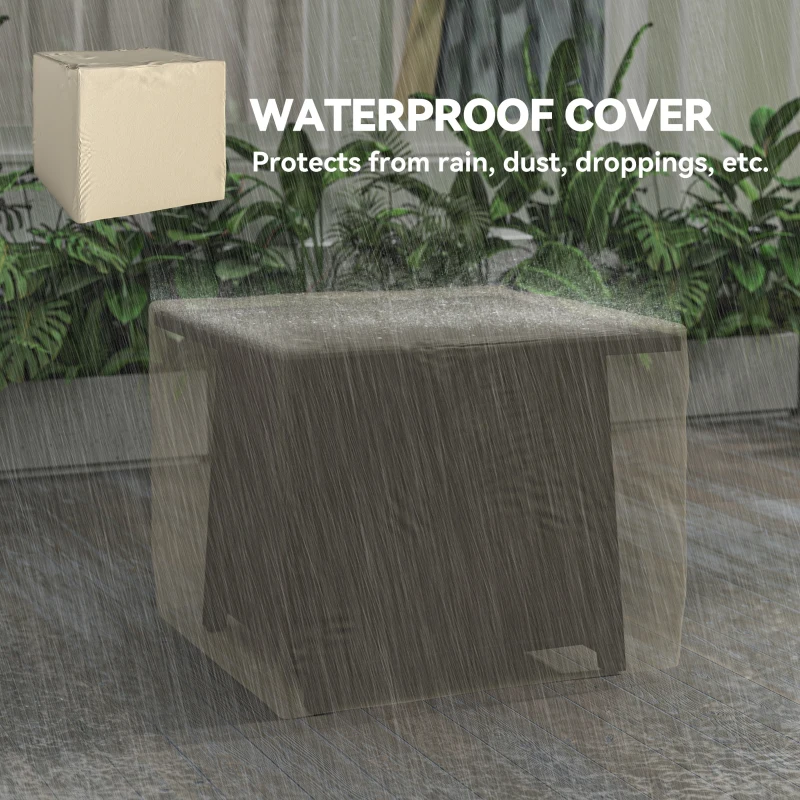 Outsunny 28" Propane Fire Pit Table 40,000 BTU Square Outdoor Gas Fire Table with Waterproof Cover, Adjustable Foot Pads