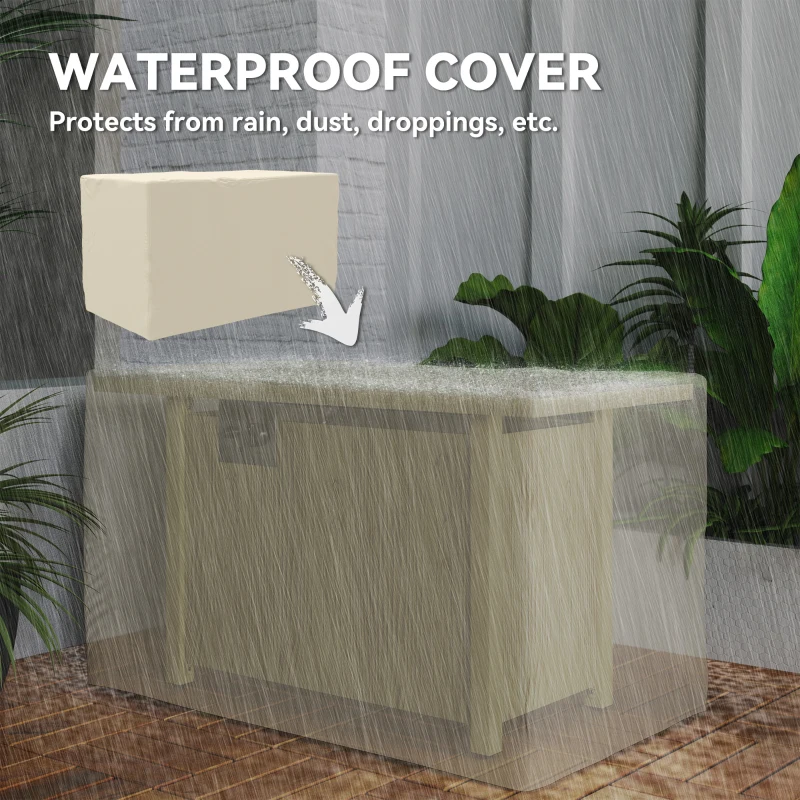 Outsunny 43" Propane Fire Pit Table 50,000 BTU Outdoor Gas Fire Table with Waterproof Cover