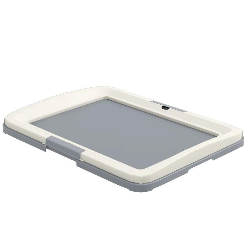 PawHut 25" x 19" Pee Pad Holder, Dog Potty Tray for Indoor Outdoor, Easy to Clean Dog Training Toilet Pee Pad Tray, Grey