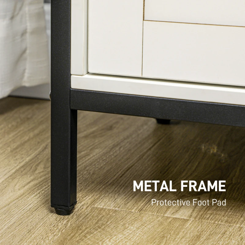 HOMCOM Buffet Cabinet, Farmhouse Sideboard, Bar Cabinet with Adjustable Shelf, Sliding Barn Door for Kitchen, White and Brown