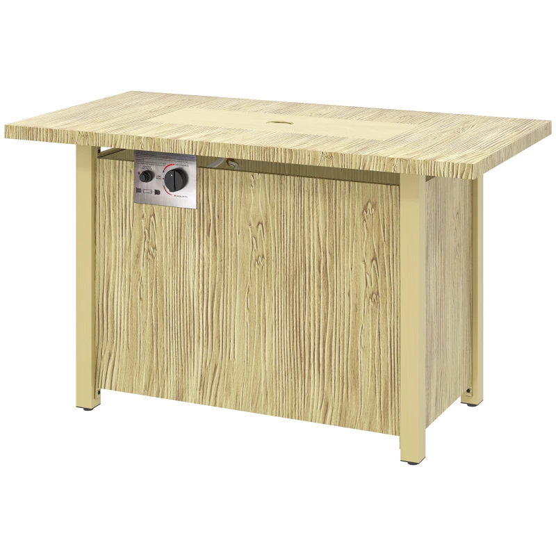 Outsunny 43" Propane Fire Pit Table 50,000 BTU Outdoor Gas Fire Table with Waterproof Cover