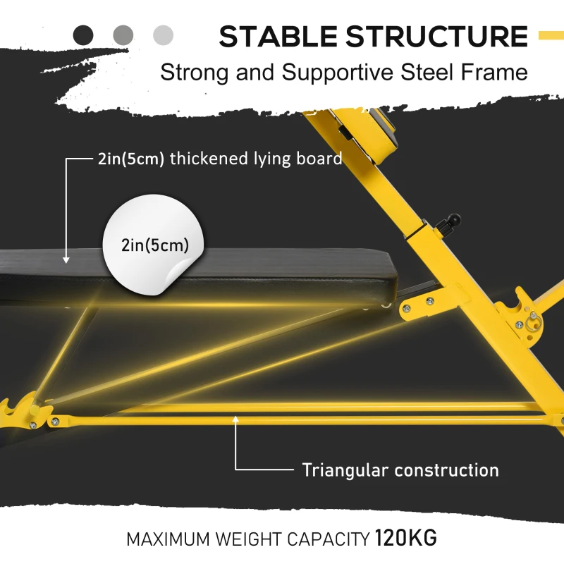 Soozier Adjustable Weight Bench Roman Chair Exercise Training Multi-Functional Hyper Extension Bench Dumbbell Bench Ab Sit up Decline Flat Black and Yellow