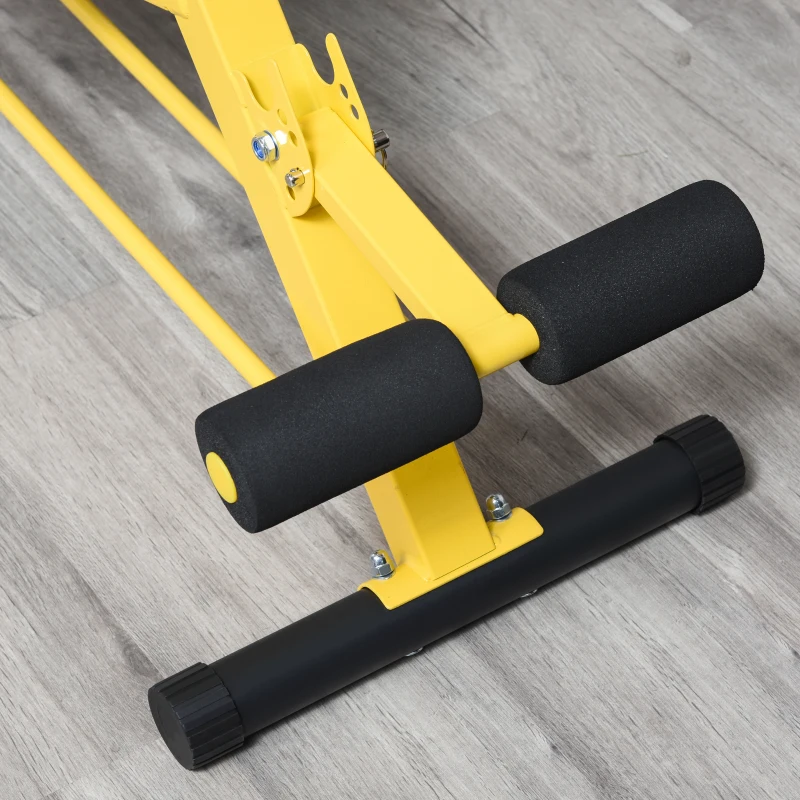 Soozier Adjustable Weight Bench Roman Chair Exercise Training Multi-Functional Hyper Extension Bench Dumbbell Bench Ab Sit up Decline Flat Black and Yellow