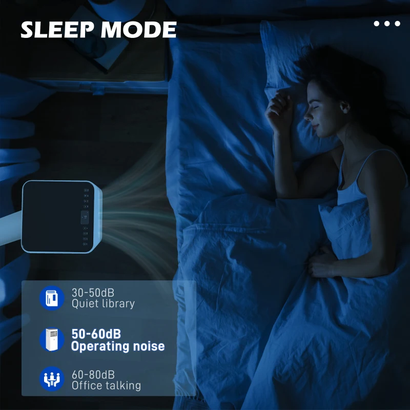 HOMCOM 10000 BTU Mobile Air Conditioner for Cooling and Dehumidifying, Remote Control, 24H Timer, LED Display, Black