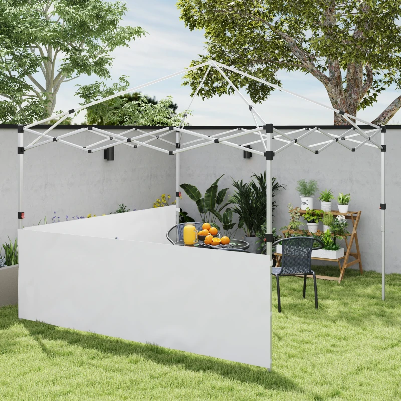Outsunny Canopy Sidewalls for 10' x 10' or 10' x 20' Pop up Canopy, 2 PCS Canopy Half Walls Only, White