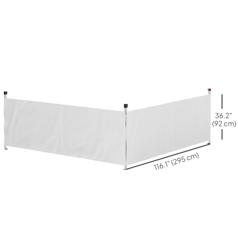 Outsunny Canopy Sidewalls for 10' x 10' or 10' x 20' Pop up Canopy, 2 PCS Canopy Half Walls Only, White