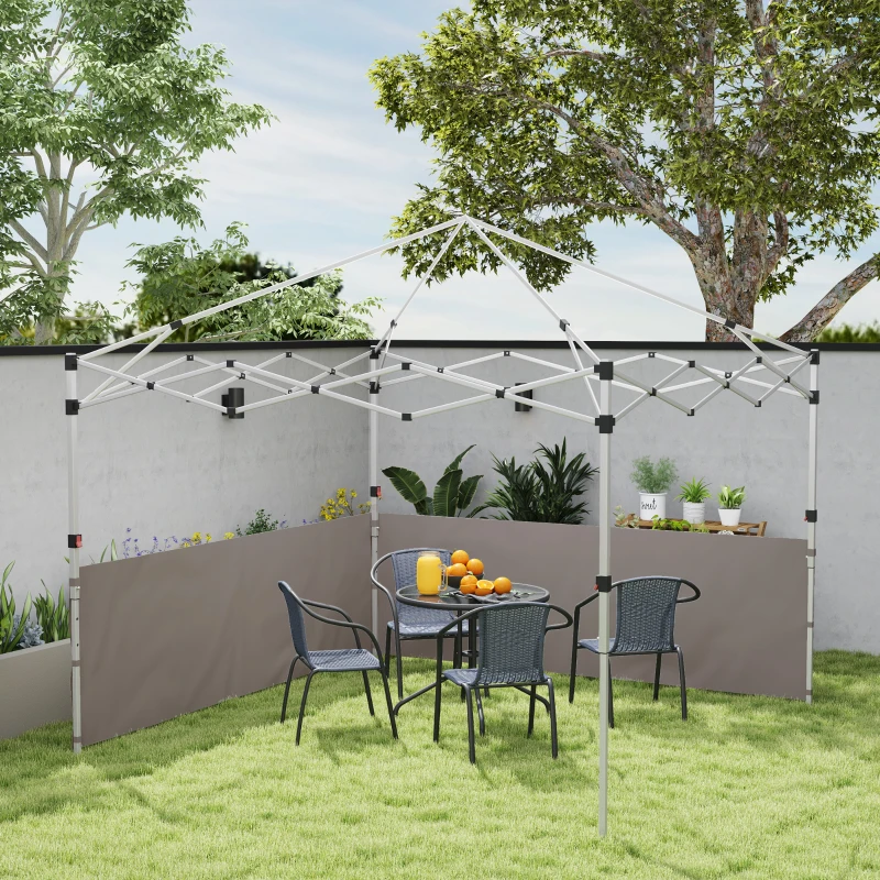 Outsunny Canopy Sidewalls for 10' x 10' or 10' x 20' Pop up Canopy, 2 PCS Canopy Half Walls Only, Grey