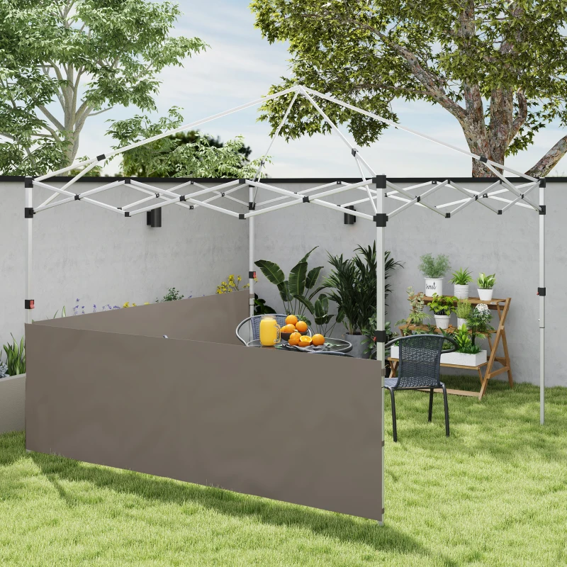 Outsunny Canopy Sidewalls for 10' x 10' or 10' x 20' Pop up Canopy, 2 PCS Canopy Half Walls Only, Grey