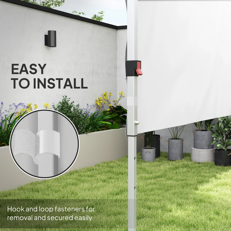 Outsunny Canopy Sidewalls for 10' x 10' or 10' x 20' Pop up Canopy, 2 PCS Canopy Half Walls Only, White