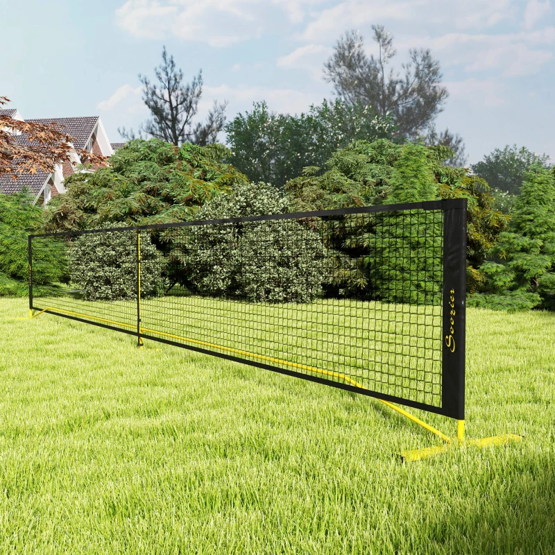 Soozier Portable Pickleball Net Set with 22FT Regulation Size Net, Carrying Bag for Indoor Outdoor Driveway, Yellow